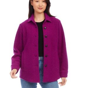 Karen Kane Maeve Magenta Brushed Shirt Jacket, Size S, Style 3L21603, NWOT